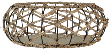 Cos depozitare fier rattan maro 39x15 cm 