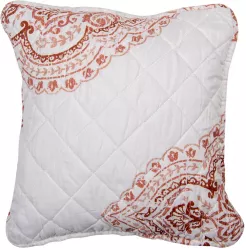 Set 2 fete perna poliester alb rosu 40x40 cm 