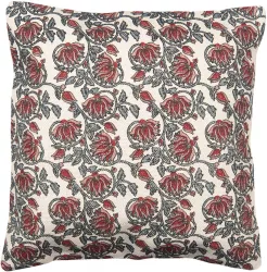 Set 2 fete perne bumbac rosu gri 50x50 cm 