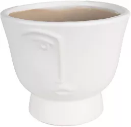 Set 2 ghivece flori ceramica alba 14x12 cm 