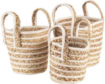 Set 3 cosuri depozitare iarba de mare 21x20 cm 19x19 cm 16x15 cm 