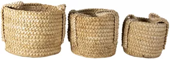 Set 3 cosuri depozitare paie maro 34x36 cm 29x37 cm 26x31 cm 
