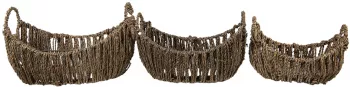 Set 3 cosuri depozitare rattan 30x22x18 cm 26x18x16 cm 22x16x13 cm 