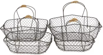 Set 4 cosuri fier maro 38x28x36 cm 34x23x32 cm 31x20x27 cm 27x17x24 cm 