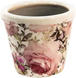 Set 4 ghivece flori ceramica Roses 8x7 cm 