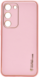 Husa eleganta din piele ecologica pentru Samsung Galaxy A14 5G cu accente aurii Roz 