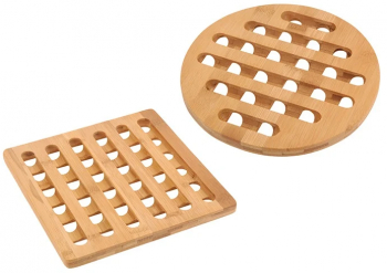 Set 2 suporturi pentru oala Excellent Houseware bambus 20x0.8 cm maro