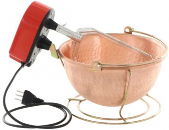 Ceaun din cupru cu mixer electric pentru mamaliga si risotto Nuova Cuoca Automatica 5W capacitate 3 l 