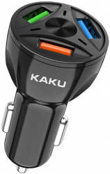 Incarcator Priza Auto Kakusiga KSC-493 3xUSB-A PD 20W Fast Charge cu cablu USB-C Negru 