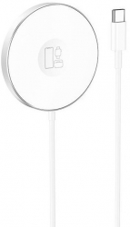 Incarcator Wireless Fast Charge Magnetic Hoco CW41 cu USB Tip-C Alb 
