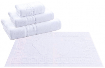 Set 4 prosoape hoteliere premium albe model grecesc