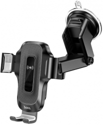 Suport Auto Hoco HW3 Cu Incarcare Wireless Sistem de prindere cu ventuza Negru 
