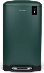 Cos de gunoi cu pedala Les Collectors 40 litri deschidere/inchidere silentioasa corp din inox rezistent finisaj mat verde inchis 