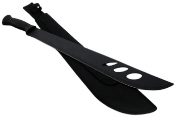Maceta de vanatoare IdeallStore R Survival Instinct 58 cm otel inoxidabil negru teaca inclusa 