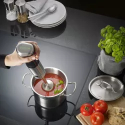 Set blender de mana Graef HB802 fara fir autonomie 30 minute 13.500 rpm tocator blender accesoriu tel perie silicon lama otel inoxidabil 