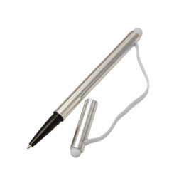 Accesoriu Felmans multifunctional universal 2 in 1 pentru touch screen - Pix capac si elastic Argintiu 