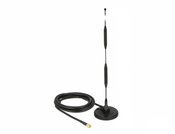Antena magnetica semnal 2G/3G/4G omnidirectionala cu mufa SMA Negru