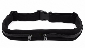 Borseta Evia sport neagra compartimentata cu buzunare pentru telefon mobil si accesorii centura elastica si reglabila 