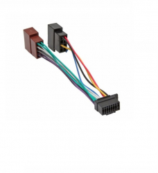 Cablu conector auto de 20 cm cu mufa ISO JVC 16 Pin pentru redarea audio in masina 