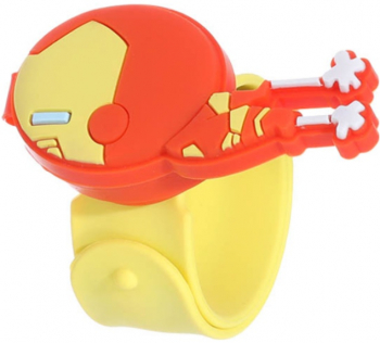 Ceas de mana Felmans pentru copii cu Iron Man curea de silicon si stil inconfundabil Galbel 