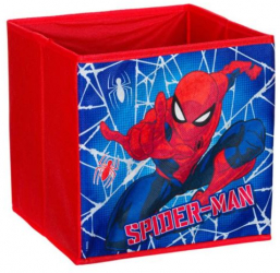 Cutie Evolium pentru depozitare jucarii cu imprimeu SpiderMan 25 x 25 x 25 cm material textil Multicolor 