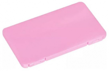 Cutie Evolium portabila pentru depozitarea mastii faciale din material plastic 19x11x1 cm roz 