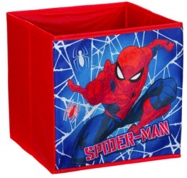Cutie pentru jucarii sau haine Felmans 25 x 25 x 25 cm model Spider Man confectionata din tesatura textila multicolora 