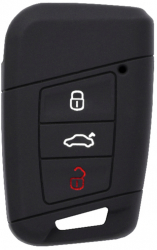 Husa cheie auto pentru VW Tiguan / Skoda Kodiaq Premium Silicon Negru - Optiunea ideala pentru protejarea cheii tal 