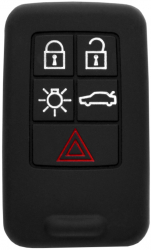 Husa cheie auto premium silicon pentru Volvo 5 butoane culoare neagra
