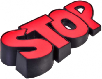 Opritor de usa Stop 10x6 cm Rosu-Negru - Asigurati-va ca usa nu se inchide cu acest opritor in culorile rosu-negru 