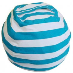 Organizator pentru jucarii tip geanta in forma de para si material textil Albastru alb 