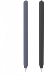 Set 2 huse Silicon Felmans pentru Apple Pencil 2 Bleumarin si Negru - Ofera protectie si elegant 