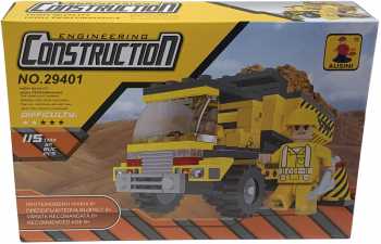 Set de constructie pentru copii cu Masina de constructii si 115 piese 