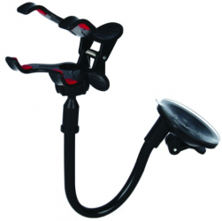 Suport versatil pentru telefon cu ventuza si picior flexibil culoare neagra compatibil cu ecrane de pana la 5.5 inch 