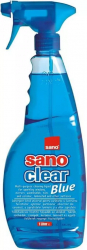 Detergent Geamuri SANO Clear Blue 1 L cu Pulvezirator Detergent Lichid Universal pentru Curatarea Ferestrelor 
