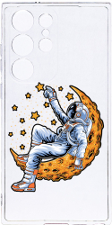 Husa Bestcase comp cu Samsung Galaxy S23 Ultra Astronaut On Moon 2MM Soft Silicon prot cam T 1001 