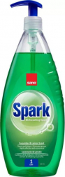 SANO Spark Detergent Lichid pentru Vase 1 L Castravete si Lamaie Detergent Vase cu Pompita 