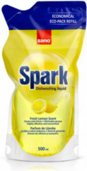 SANO Spark Rezerva Detergent Lichid pentru Vase 500 ml Lamaie 