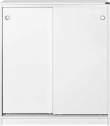 Comoda Multifunctionala Adore Diamond 2 usi glisante 5 rafturi Alb 91x105x37 cm 