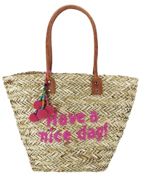 Geanta de plaja handmade din paie naturale GP-CZ11901115 Bej
