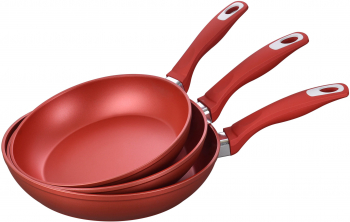 Set tigai antiaderente Zass Gourmet ZG-ZCS 06 aluminiu turnat sub presiune Rosu 