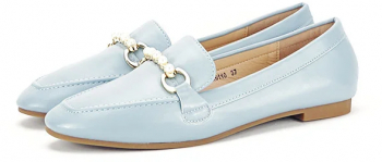 Mocasini albastru pal cu perle Meredith M2