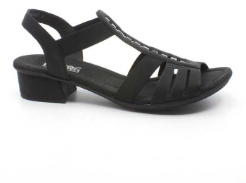 Sandale dama din piele naturala Rieker negre 41 
