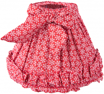 Abajur veioza bumbac rosu alb 23x15 cm 