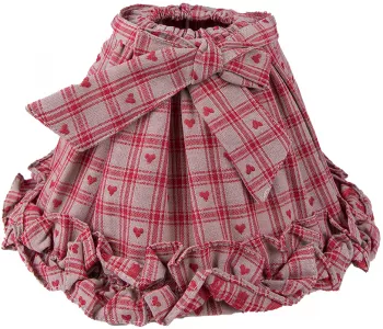 Abajur veioza bumbac rosu bej 25x16 cm 