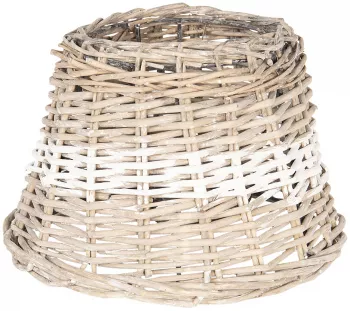 Abajur veioza rattan alb bej 23x16 cm 