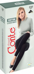 Colanti grosi din bumbac Cotton Leggins 250 - Nero 2-S Standard 