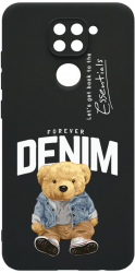 Husa BestCase Compatibila Cu Xiaomi Redmi Note 9 Denim Style Teddy Bear 0.8MM Slim cam prot Negru c-B 930 
