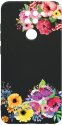 Husa BestCase Compatibila Cu Xiaomi Redmi Note 9 Flowers 0.8MM Slim cam prot Negru c-B 56 