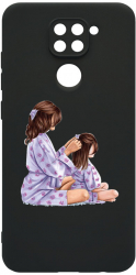 Husa BestCase Compatibila Cu Xiaomi Redmi Note 9 Princesses Gril Mom 0.8MM Slim cam prot Negru c-B 553 